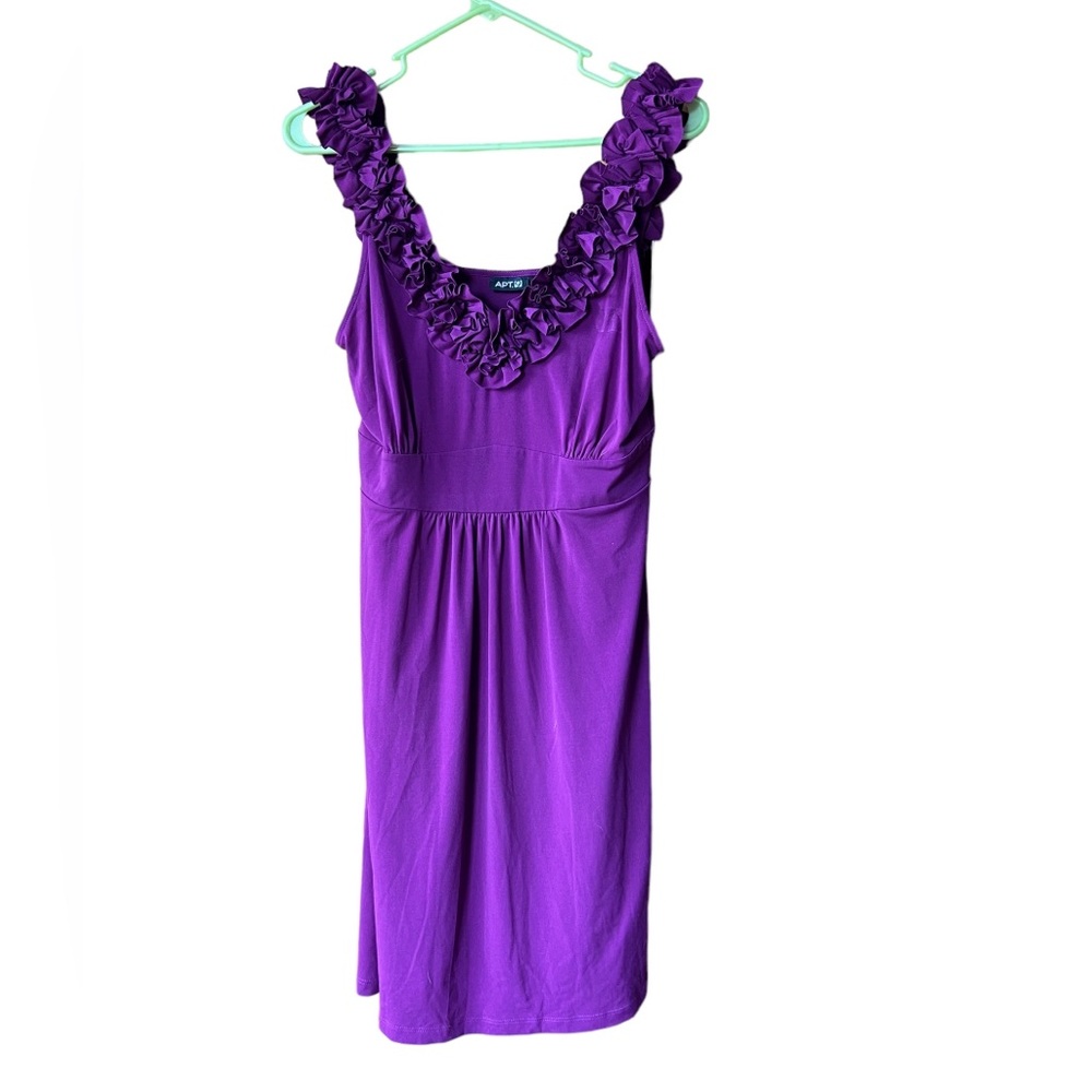 Apt9 ruffle sleeve dress deep purple